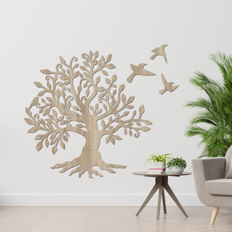 Wooden wall picture - Tree of harmony