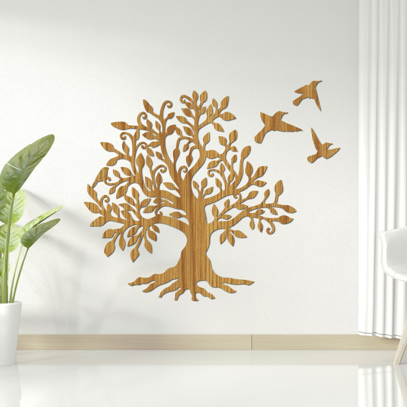 Wooden wall picture - Tree of harmony