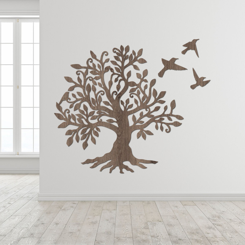 Wooden wall picture - Tree of harmony