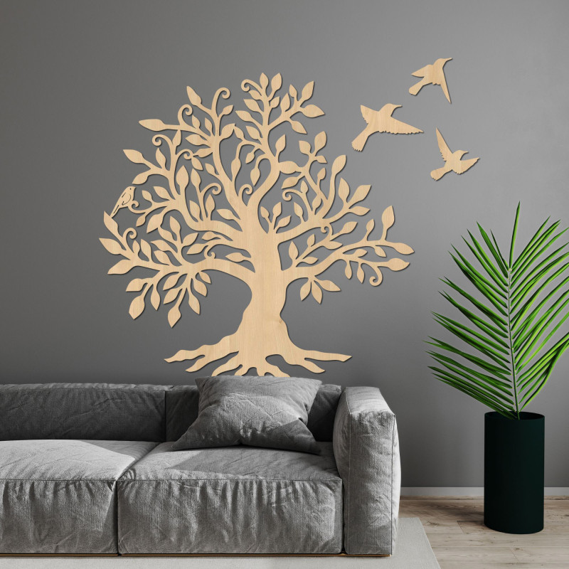 Wooden wall picture - Tree of harmony