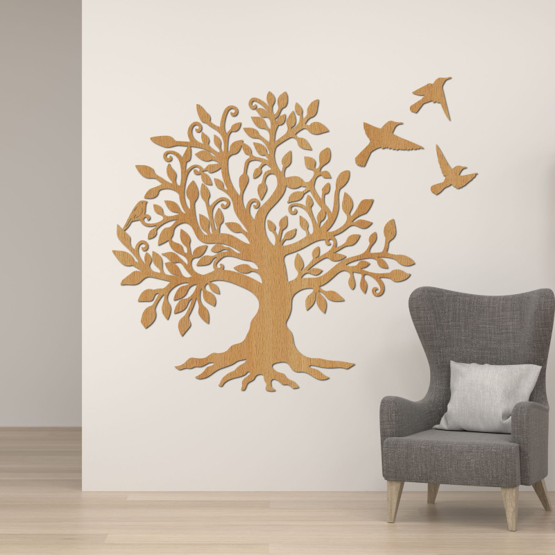 Wooden wall picture - Tree of harmony