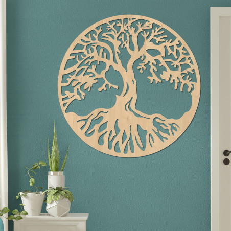 Laser Cut Plywood Tree of Life Wall Art: Wooden Home Decor | ROMNI
