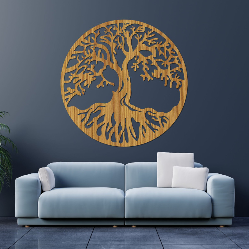 Wooden tree of life painting for a cozy home - ROMNI