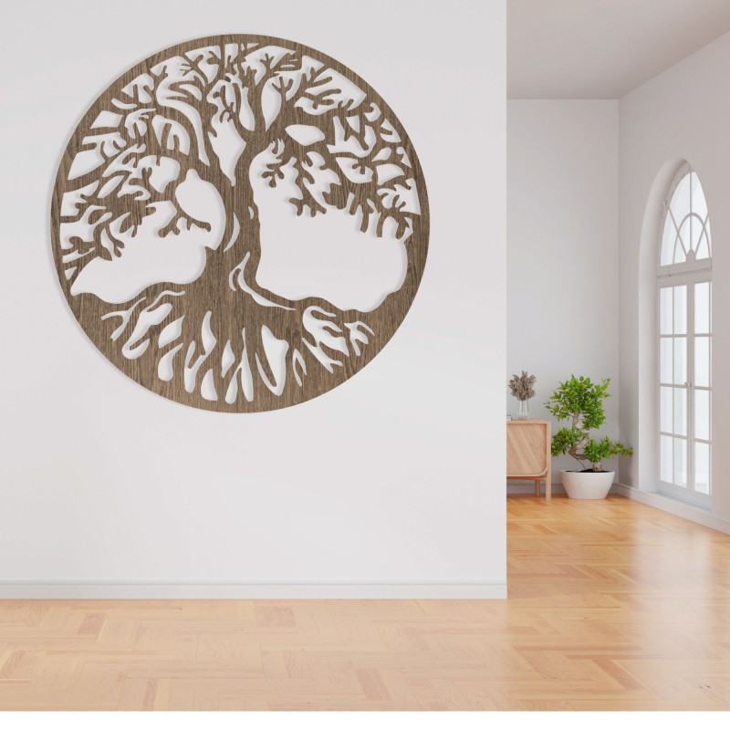 Wooden tree of life painting for a cozy home - ROMNI