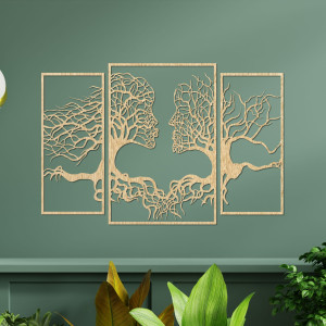 Pompous painting on the wall of faces and trees, Modern wall painting, painting for living room 2