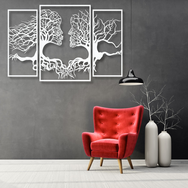 Pompous painting on the wall of faces and trees, Modern wall painting, painting for living room