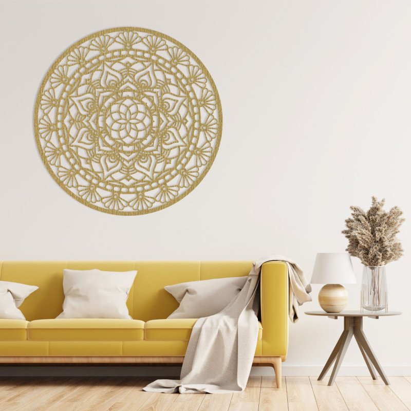 Wooden mandala on the wall Design