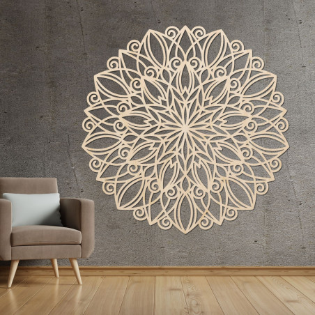 Wooden mandala on the wall dancing flower | ORPEROF
