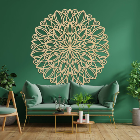 Wooden mandala on the wall dancing flower | ORPEROF