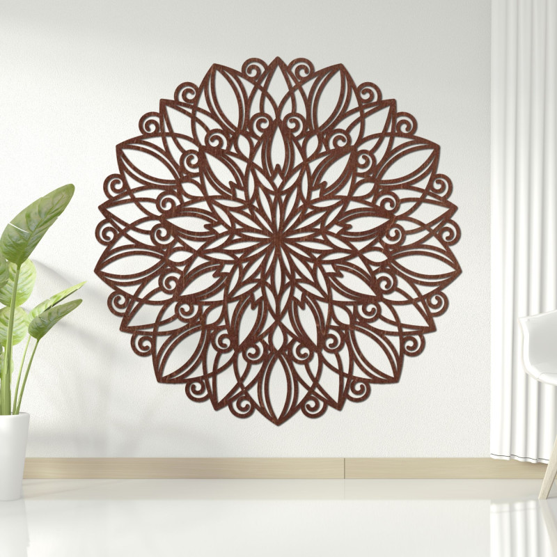 Wooden mandala for wall - Dancing flower