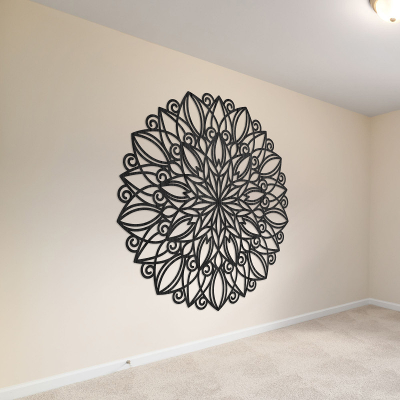 Wooden mandala on the wall dancing flower |...