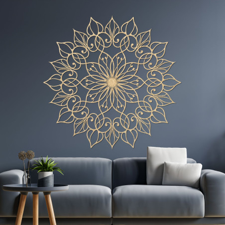 A wooden mandala is a fascinating decoration that symbolizes harmony and balance.