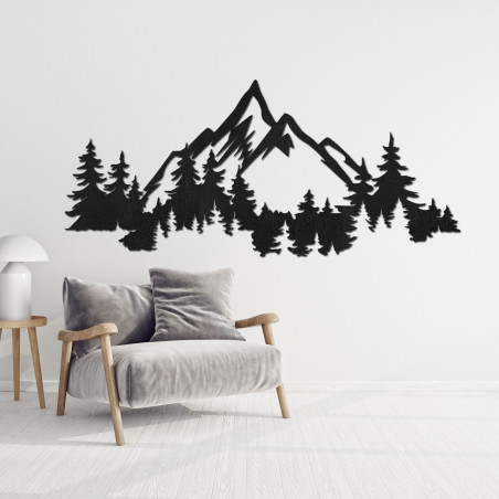 Wooden picture with a mountain motif - modern natural decoration Wooden picture with a mountain motif - modern natural decoration
