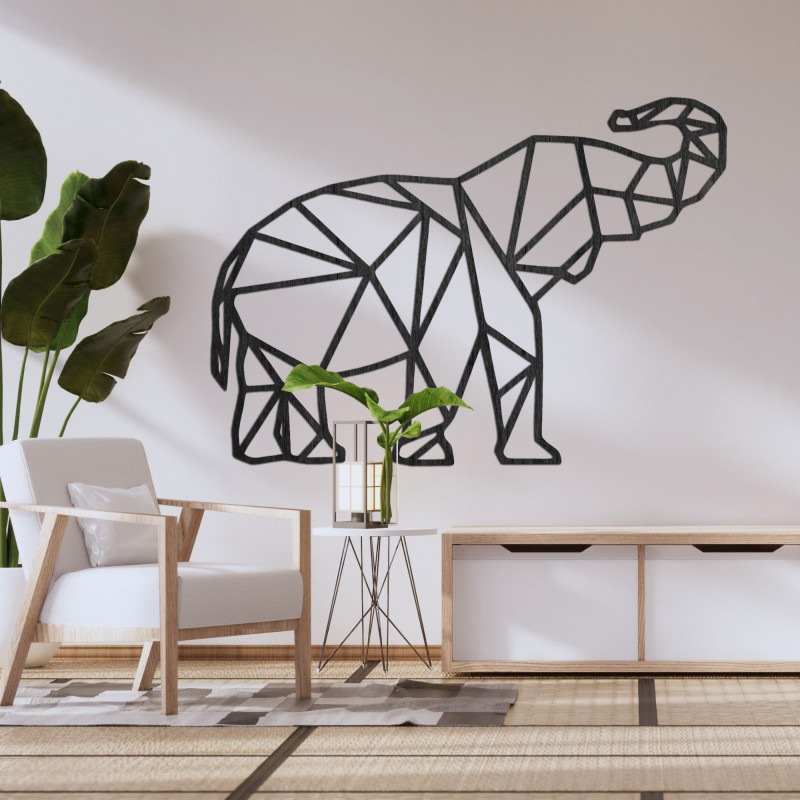 Wall painting Geometric shape of an elephant - FELVINA