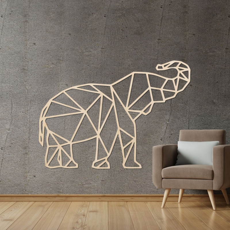 Wall painting Geometric shape of an elephant - FELVINA