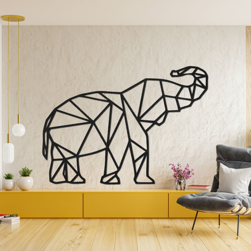 Geometric wall painting elephant - MALRVIN