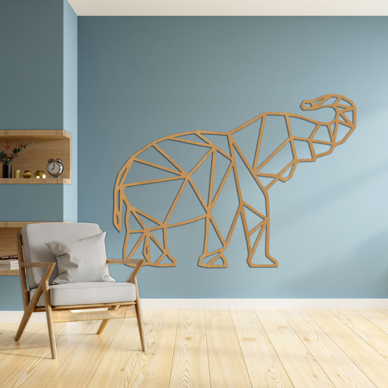 Geometric wall painting elephant - MALRVIN