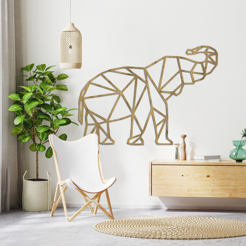 Geometric wall painting elephant - MALRVIN