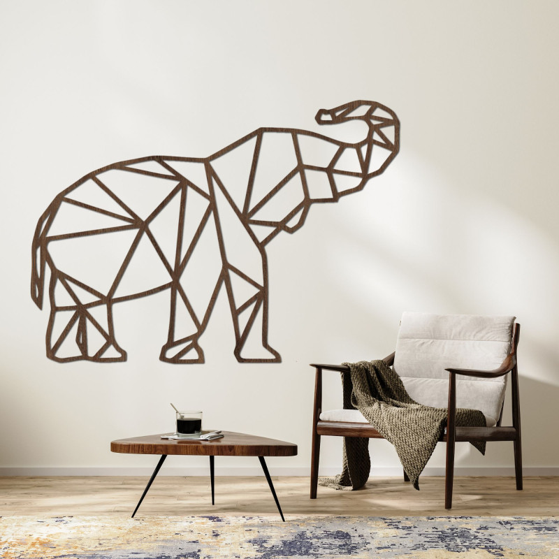 Geometric wall painting elephant - MALRVIN