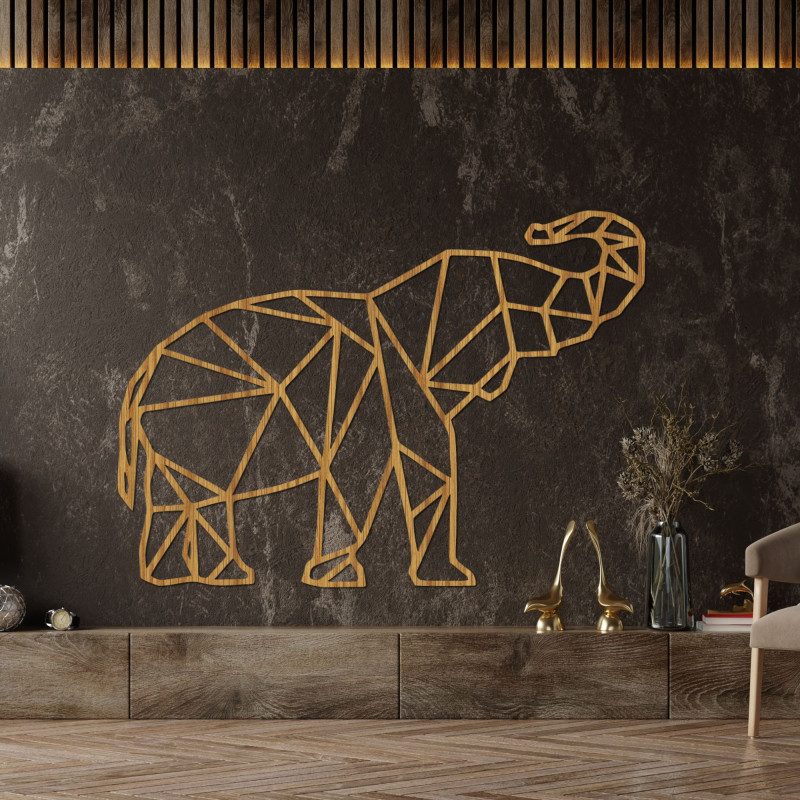 Geometric wall painting elephant - MALRVIN