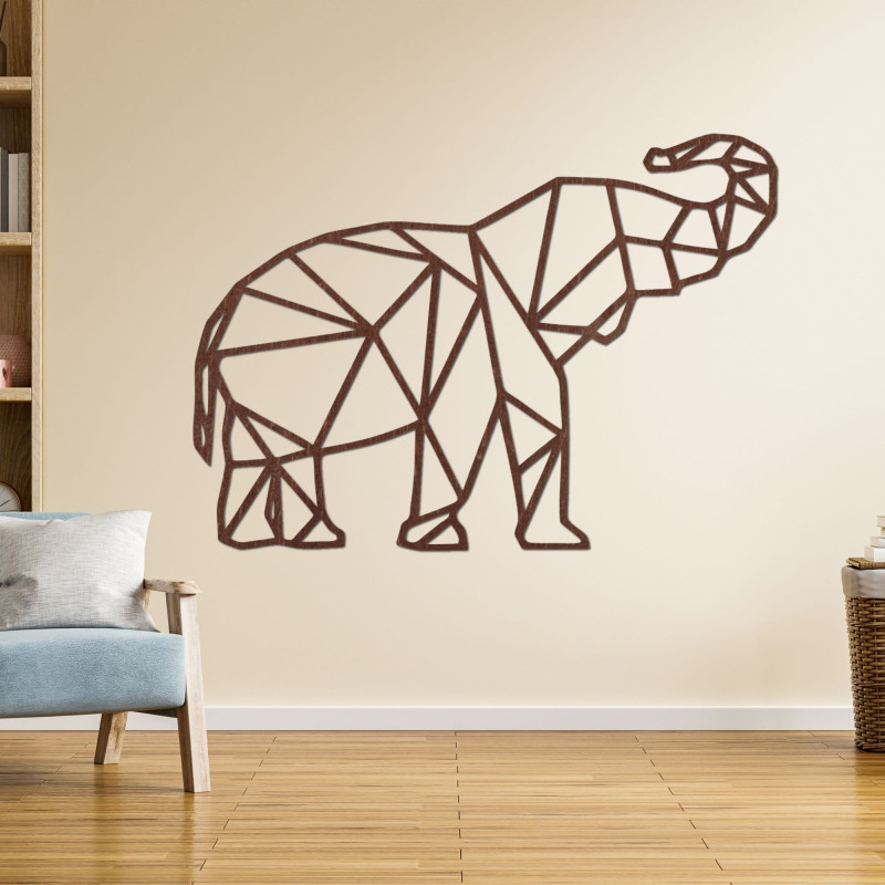 Geometric wall painting elephant - MALRVIN