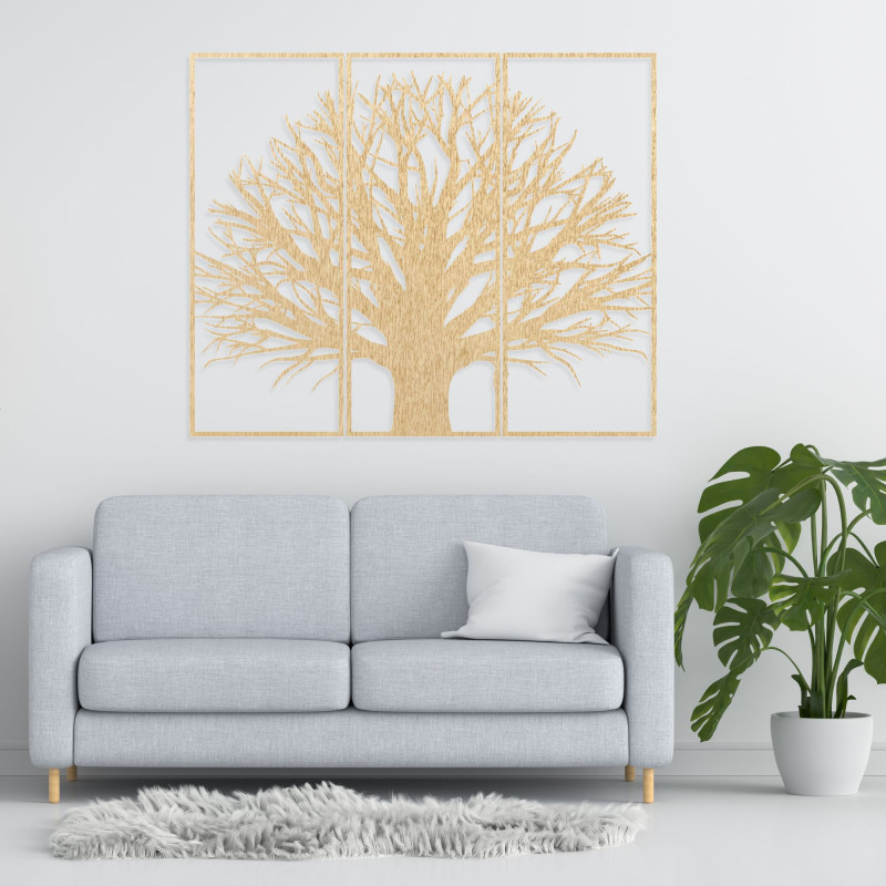 Three-part stylized tree painting - Natural inspirations - KANANA