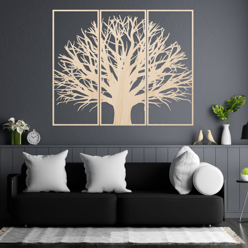 Three-part stylized tree painting - Natural inspirations - KANANA