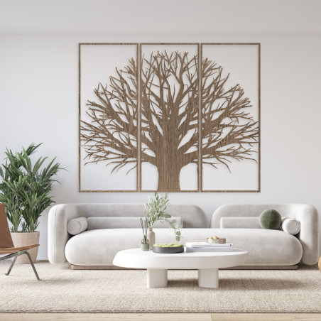 Modern three-part picture tree. Harmony in space