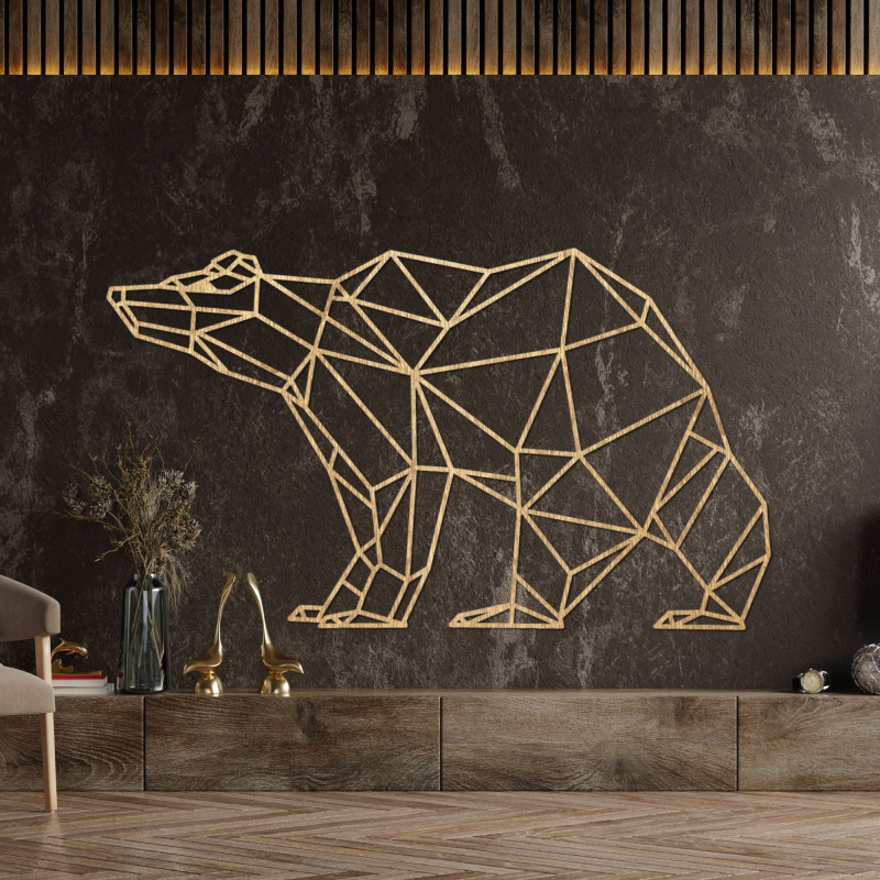 Wooden wall picture bear - BRUBO