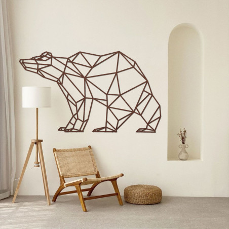 Geometric wooden bear - modern wall decoration