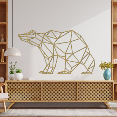 Polygonal wooden bear - stylish wall decoration