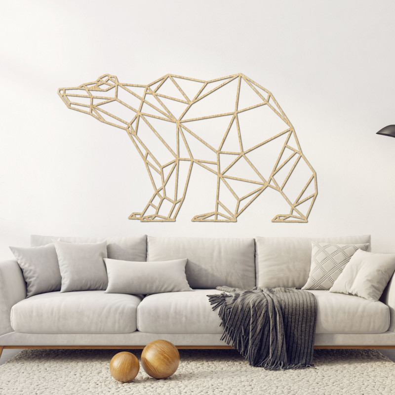 Wooden wall picture bear - BRUBO