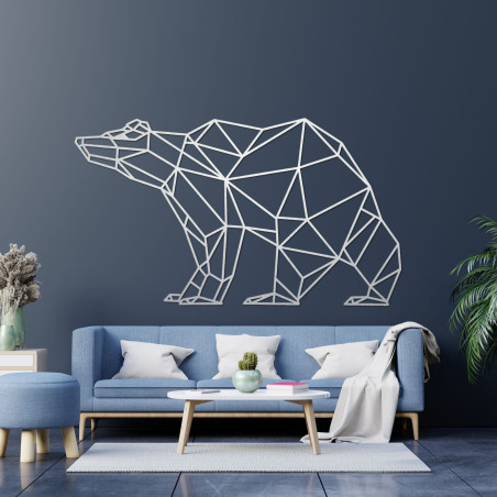 Geometric wooden bear - modern wall decoration