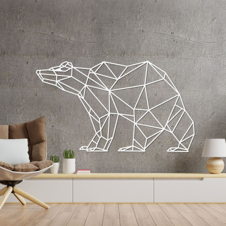 Polygonal wooden bear - stylish wall decoration