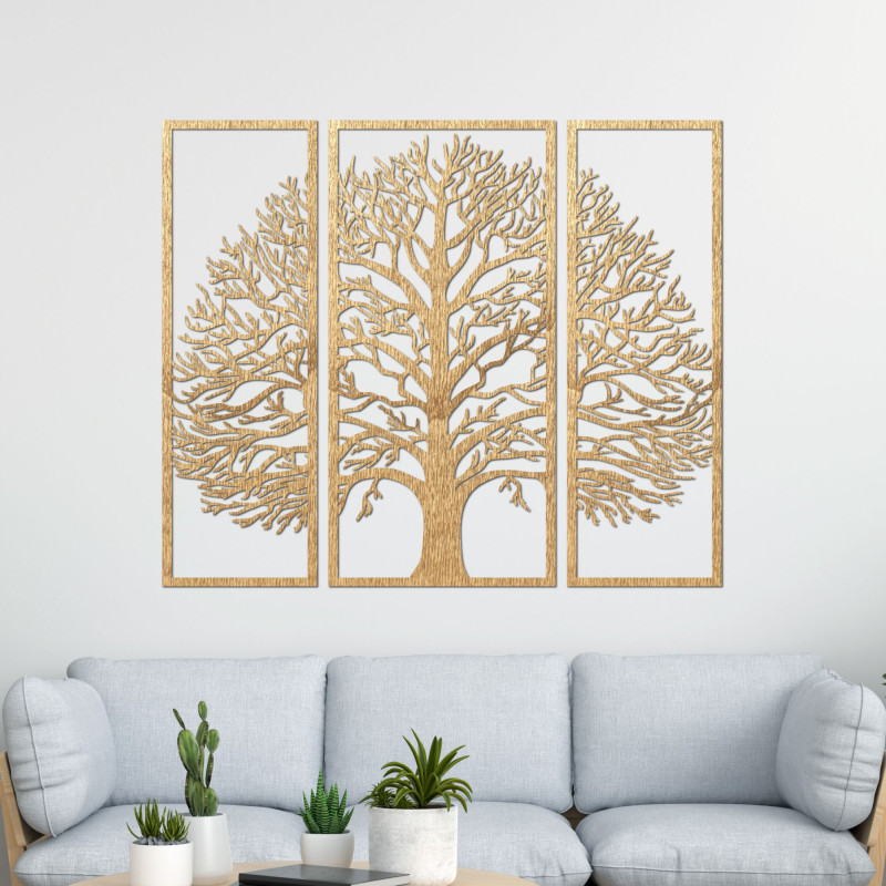 Three-part wall painting tree branches - HOGOFIG