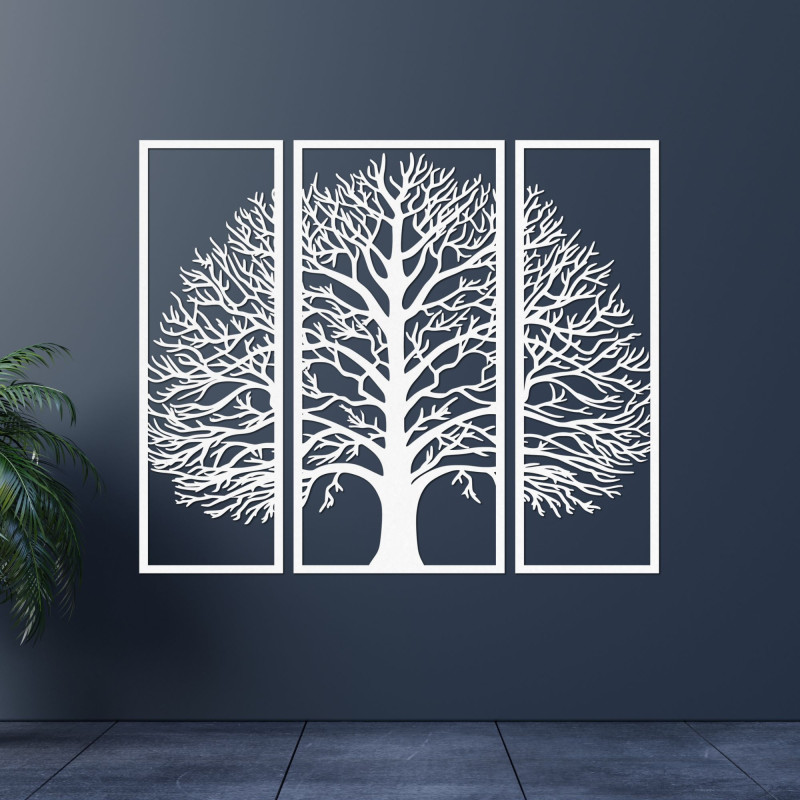 Three-part wall painting tree branches - HOGOFIG