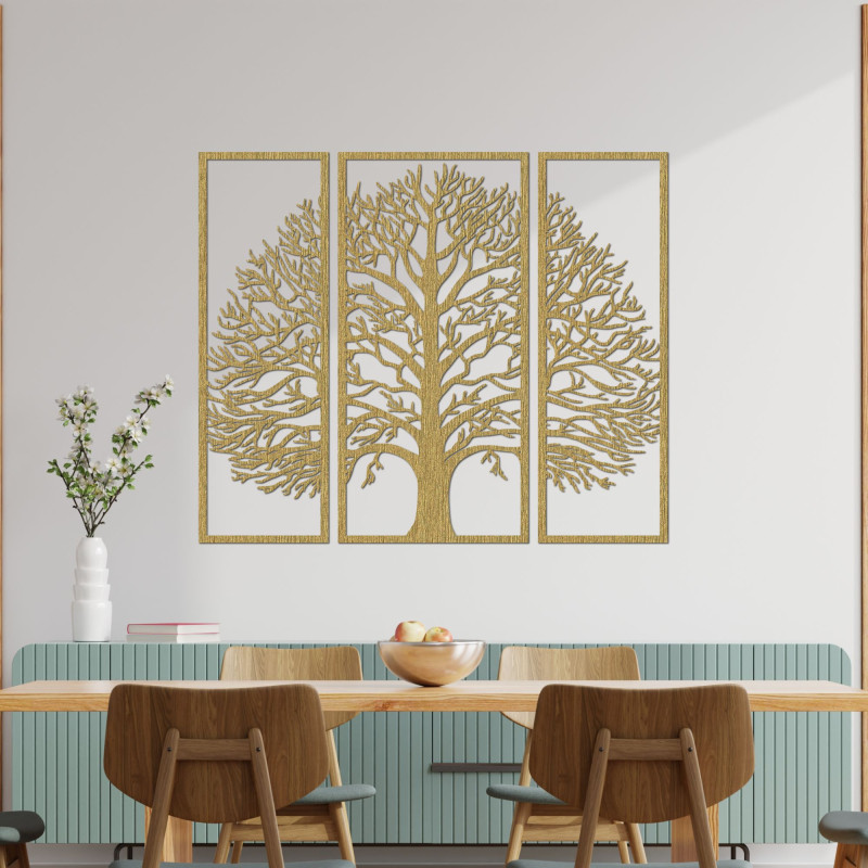 Three-part wall painting tree branches - HOGOFIG