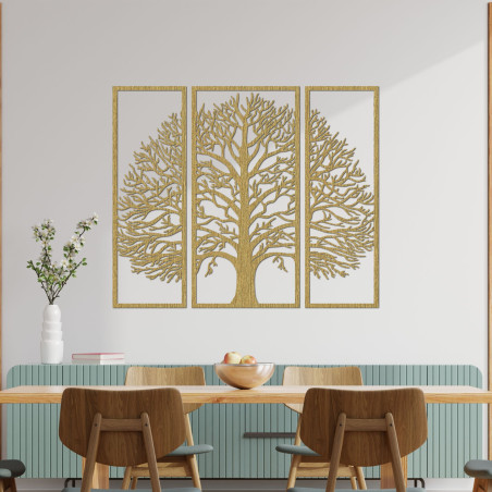 Three-piece wooden wall decoration tree of life - TRIUM