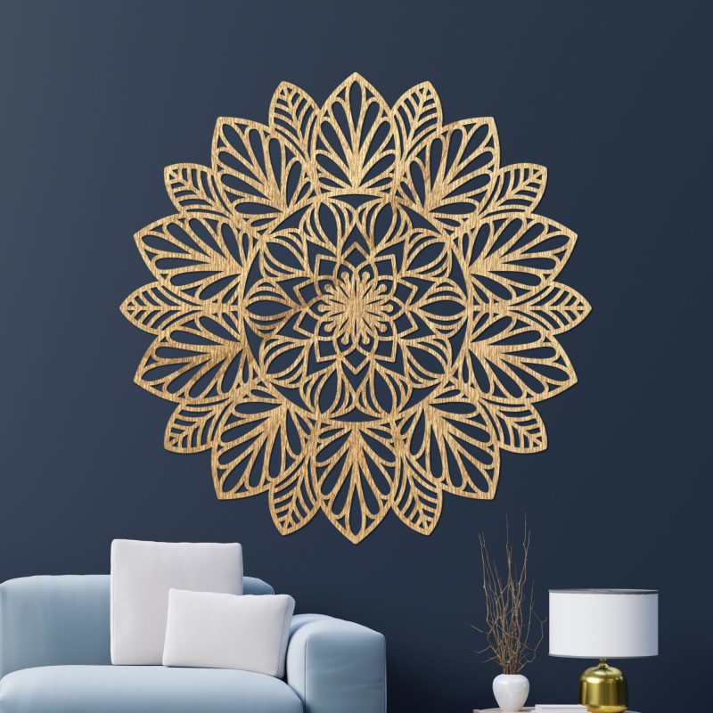 Wooden mandala flower of life wall art.