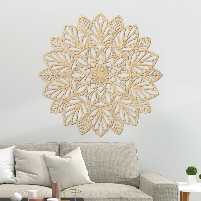 Wooden mandala flower of life wall art.