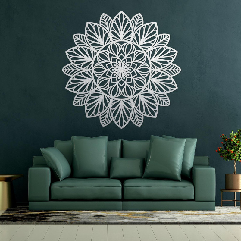 Wooden mandala flower of life wall art.