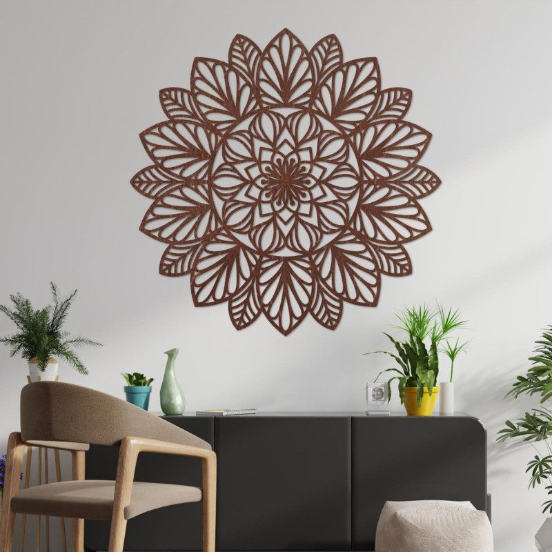 Wooden mandala flower of life wall art.