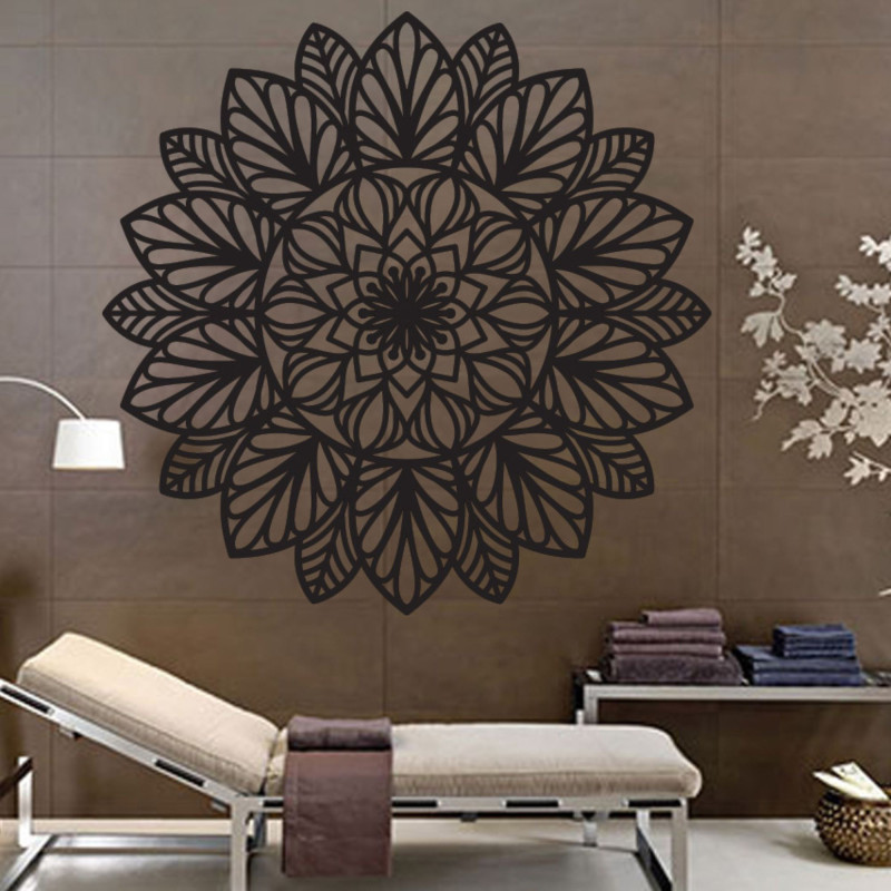 Wooden mandala flower of life wall art.