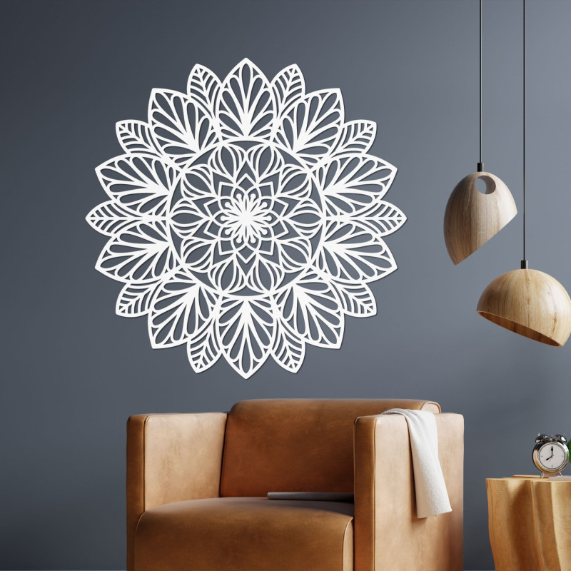 Wooden mandala flower of life wall art.