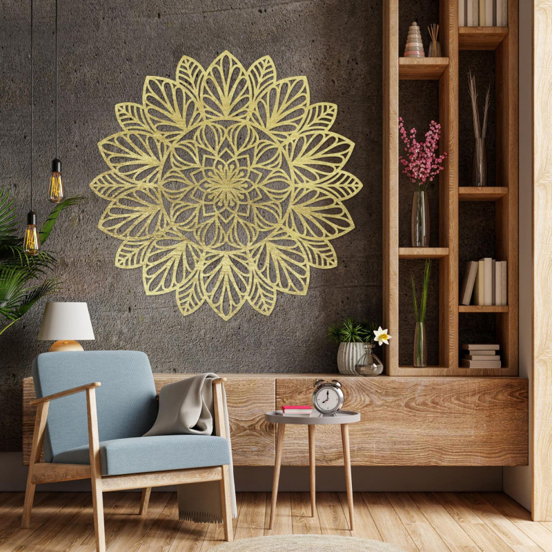 Wooden mandala flower of life wall art.