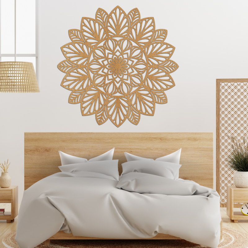 Wooden mandala on the wall - LOTUS