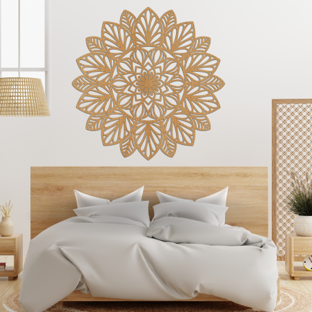 Wooden mandala wall painting