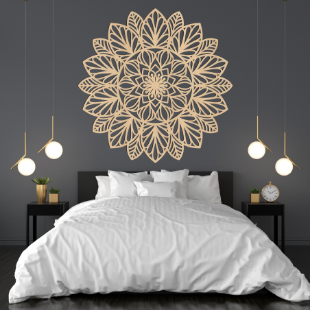Wooden mandala on the wall