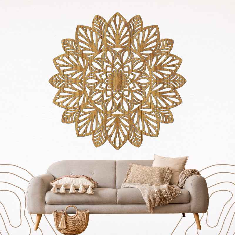 Wooden mandala on the wall - LOTUS