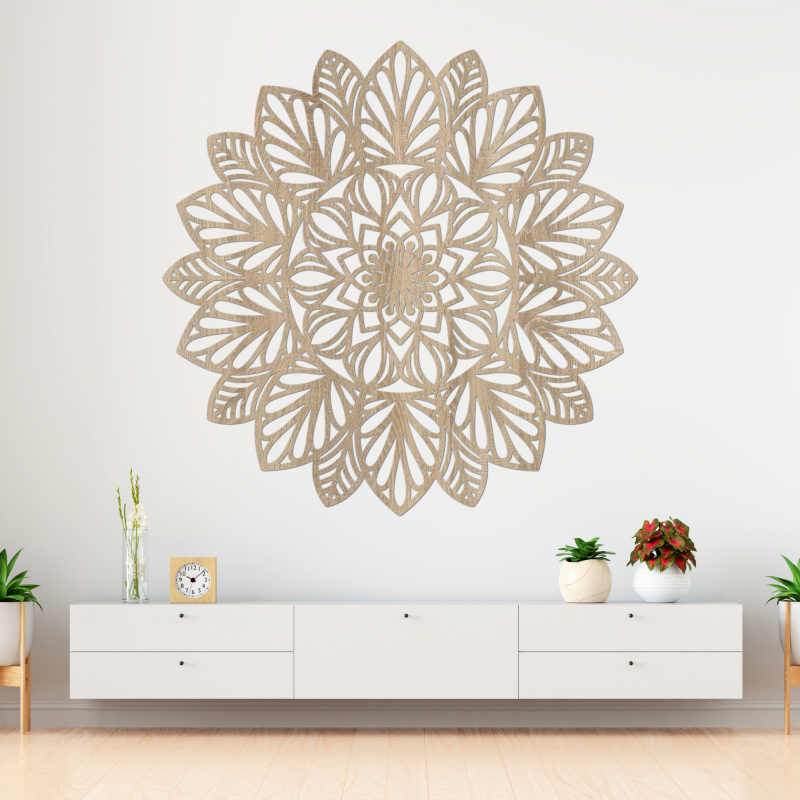 Wooden mandala on the wall - LOTUS